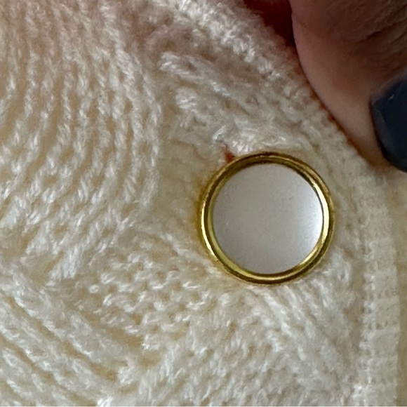 Vintage Woven Cardigan Sz L Quilted Knit Pearl Button Front Sweater Grannycore - Picture 4 of 14